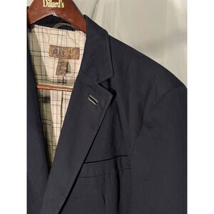 BLUE Pronto Uomo XL Navy 100% Cotton 2Btn Notched Lapel Blazer Jacket‎